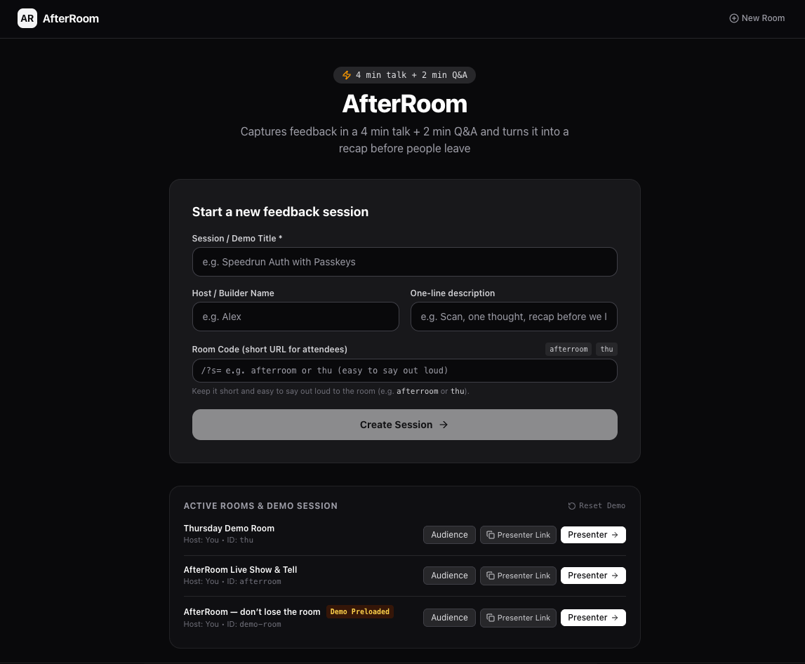 AfterRoom Event Feedback Engine